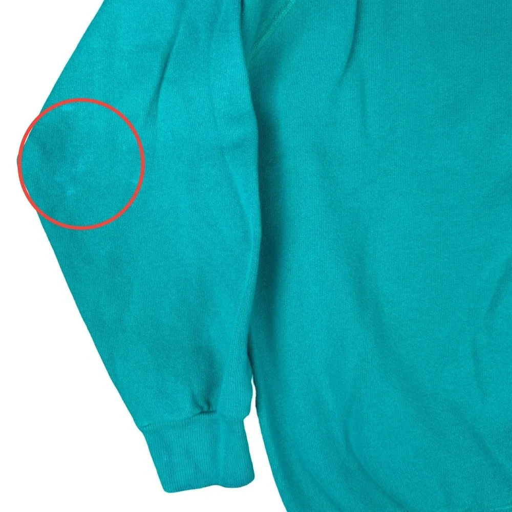 Vintage Yellowstone Crewneck Sweatshirt Teal Hanes USA Made Medium - Picture 5 of 10